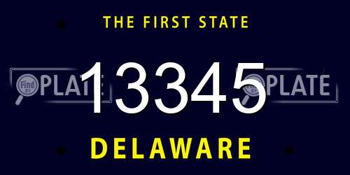 13345 Delaware License Plate