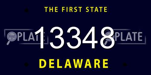 13348 Delaware License Plate