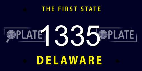 1335 Delaware License Plate