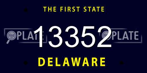 13352 Delaware License Plate