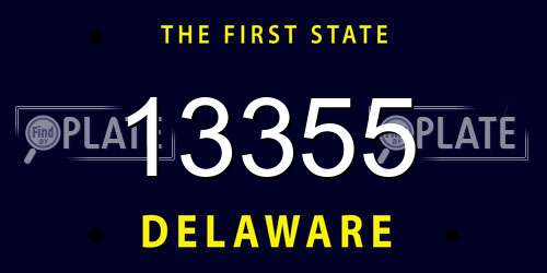 13355 Delaware License Plate