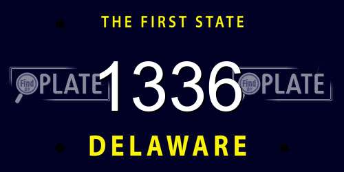 1336 Delaware License Plate