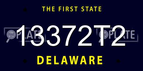 13372T2 Delaware License Plate