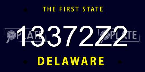 13372Z2 Delaware License Plate