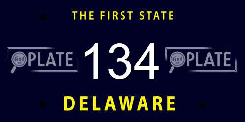 134 Delaware License Plate