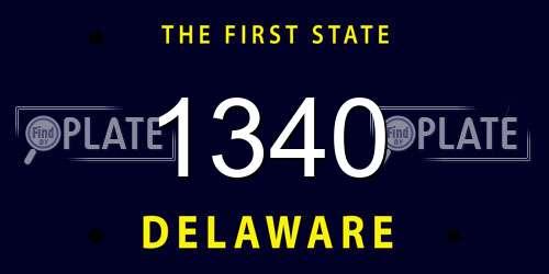 1340 Delaware License Plate