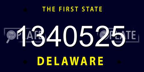 1340525 Delaware License Plate