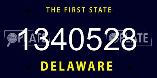 1340528 Delaware License Plate