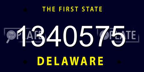 1340575 Delaware License Plate