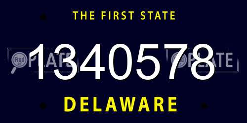 1340578 Delaware License Plate