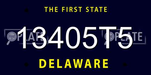 13405T5 Delaware License Plate