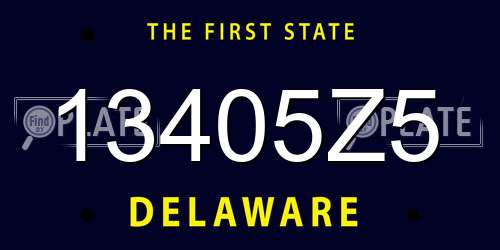 13405Z5 Delaware License Plate