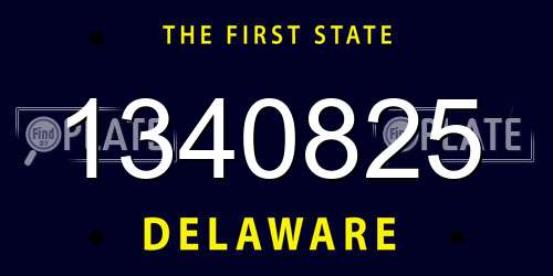 1340825 Delaware License Plate