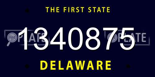 1340875 Delaware License Plate