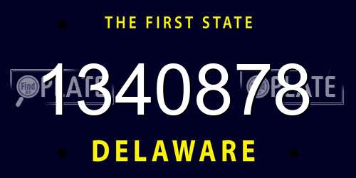 1340878 Delaware License Plate