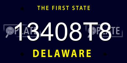 13408T8 Delaware License Plate