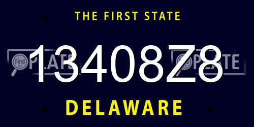 13408Z8 Delaware License Plate