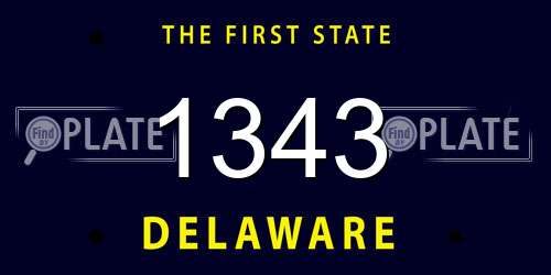 1343 Delaware License Plate