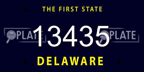 13435 Delaware License Plate