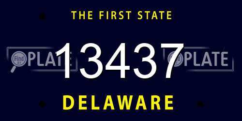 13437 Delaware License Plate