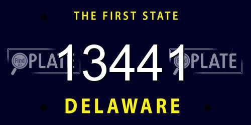 13441 Delaware License Plate