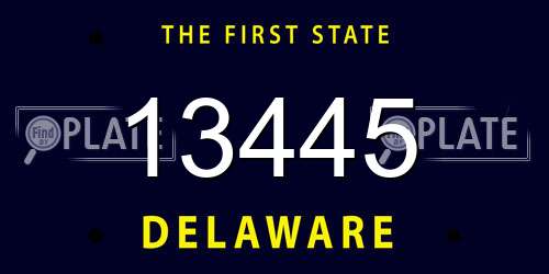 13445 Delaware License Plate