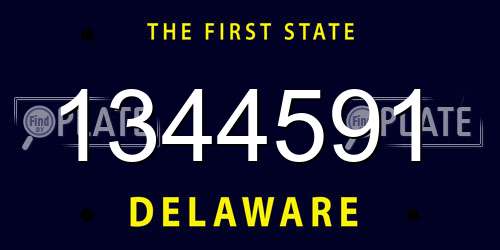 1344591 Delaware License Plate