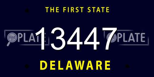 13447 Delaware License Plate