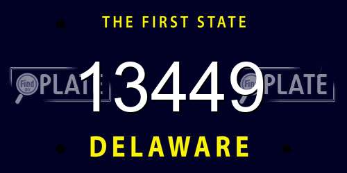 13449 Delaware License Plate