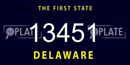 13451 Delaware License Plate