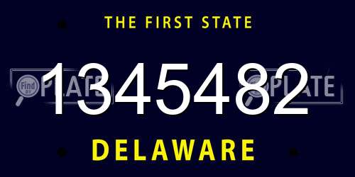 1345482 Delaware License Plate