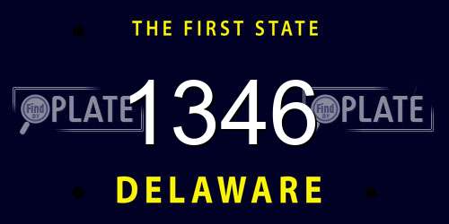 1346 Delaware License Plate