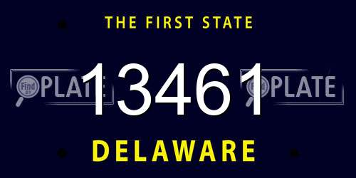 13461 Delaware License Plate