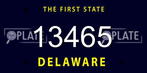 13465 Delaware License Plate