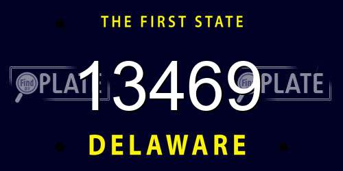 13469 Delaware License Plate