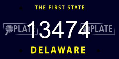 13474 Delaware License Plate