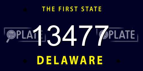 13477 Delaware License Plate