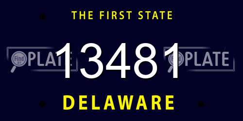 13481 Delaware License Plate