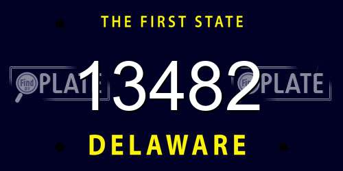 13482 Delaware License Plate
