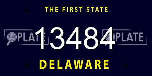 13484 Delaware License Plate