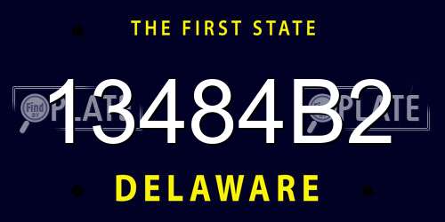13484B2 Delaware License Plate