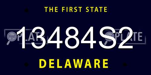13484S2 Delaware License Plate