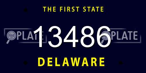 13486 Delaware License Plate