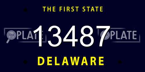 13487 Delaware License Plate