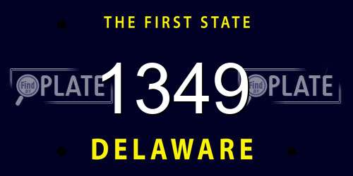 1349 Delaware License Plate