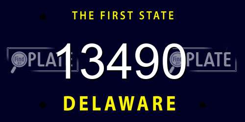 13490 Delaware License Plate