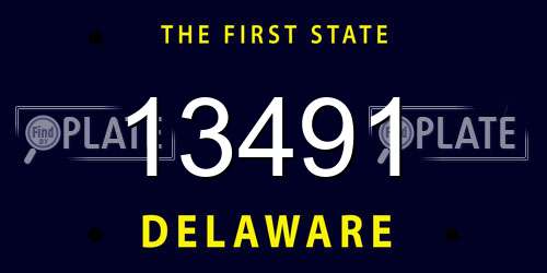 13491 Delaware License Plate