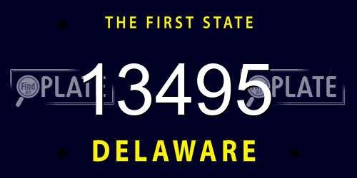13495 Delaware License Plate