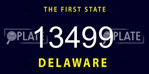 13499 Delaware License Plate