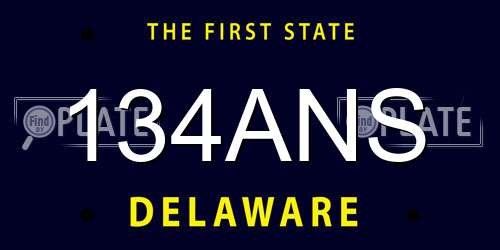 134ANS Delaware License Plate